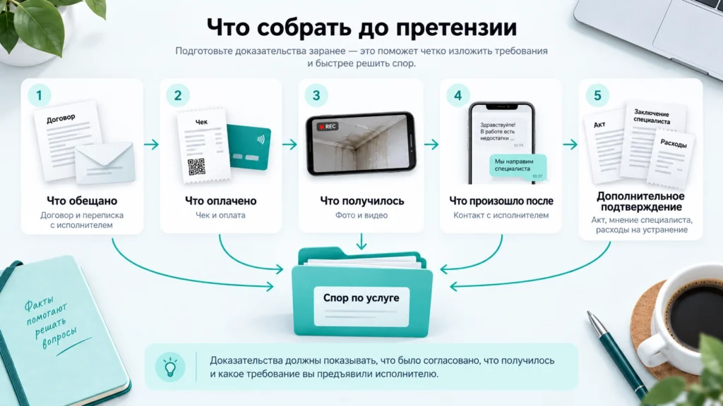 Документы и доказательства при некачественно оказанной услуге