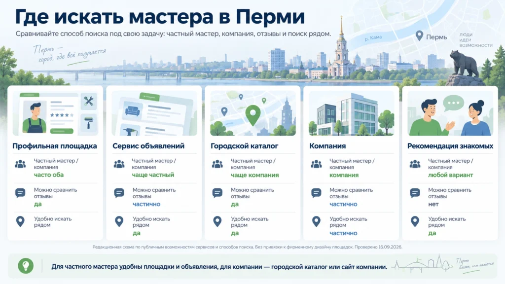 Где искать частного мастера или компанию в Перми