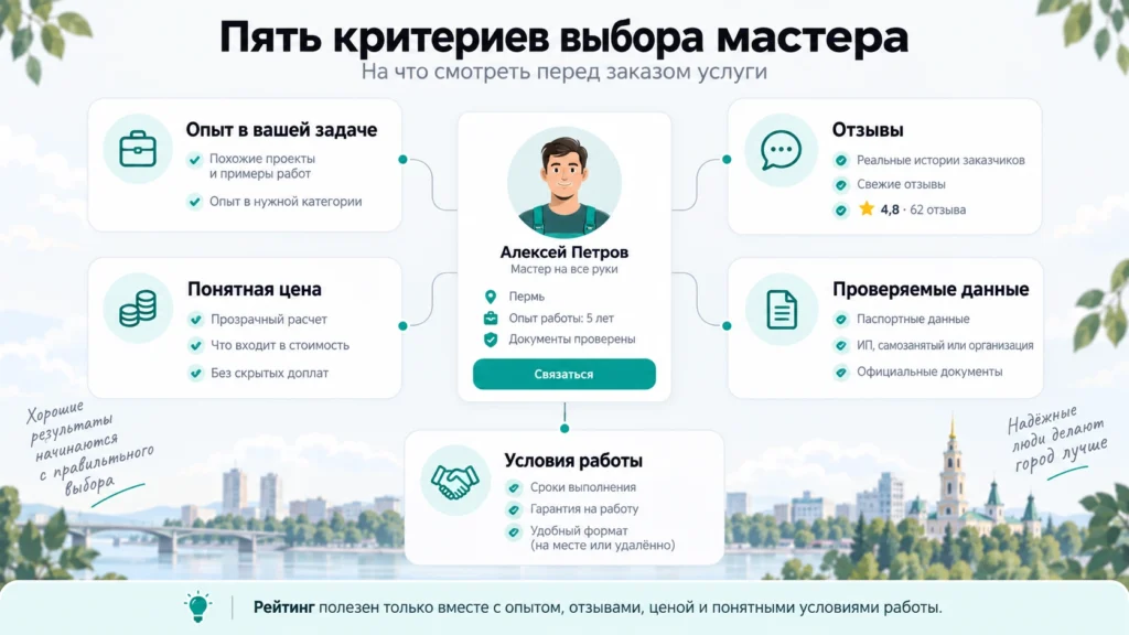 Критерии выбора мастера перед заказом услуги