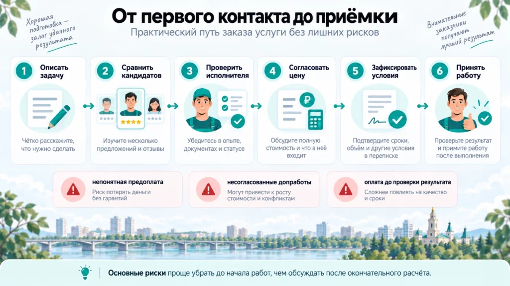 Этапы выбора мастера и приёмки выполненной работы