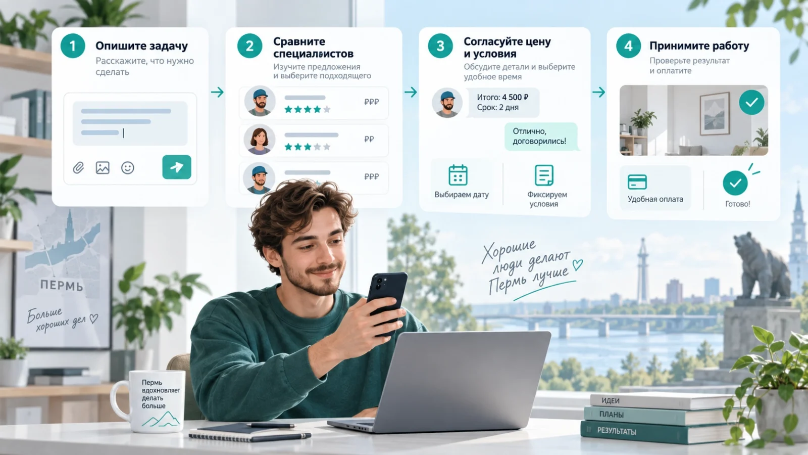 Этапы заказа услуги от заявки до приёмки работы