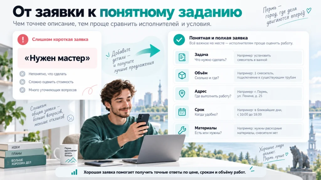 Что указать в заявке на услугу