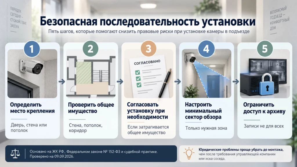 Порядок установки камеры видеонаблюдения в подъезде