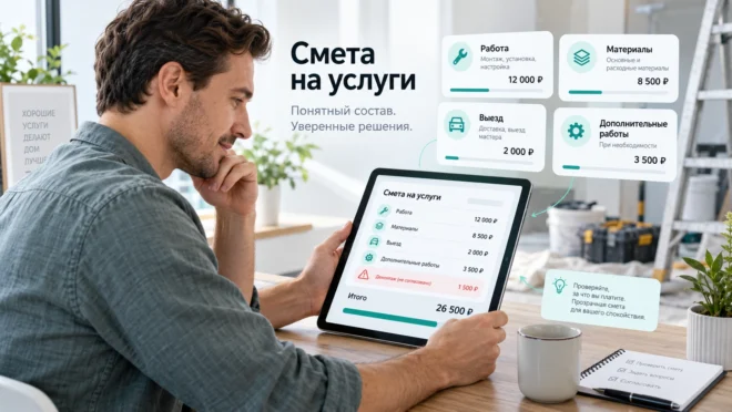 Смета на услуги с работами, материалами и дополнительными расходами
