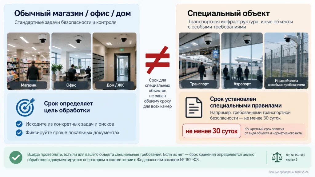 Почему 30 дней не являются единым сроком хранения видеозаписей