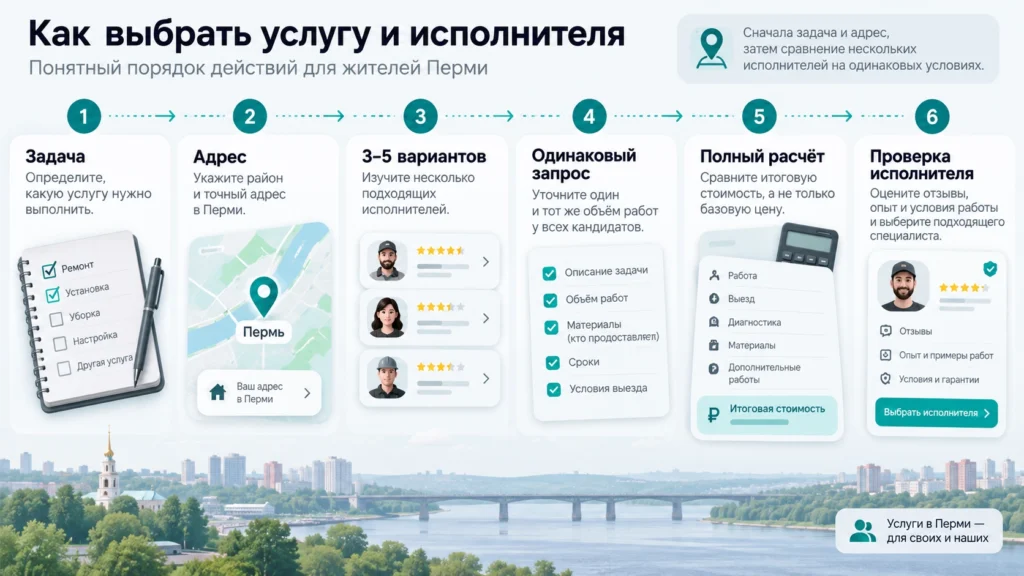 Порядок поиска и выбора услуги в Перми