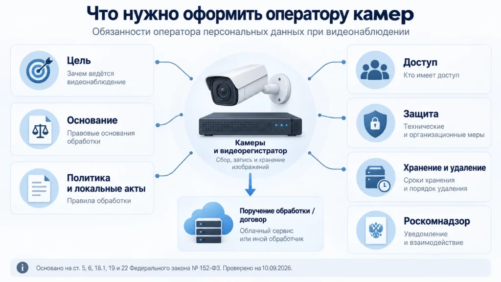 Обязанности оператора персональных данных при видеонаблюдении