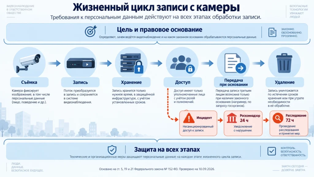 Жизненный цикл персональных данных при видеонаблюдении