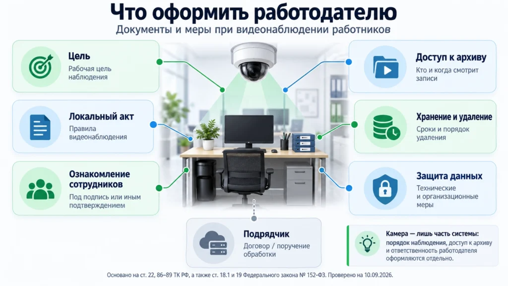 Документы и меры работодателя при установке камер